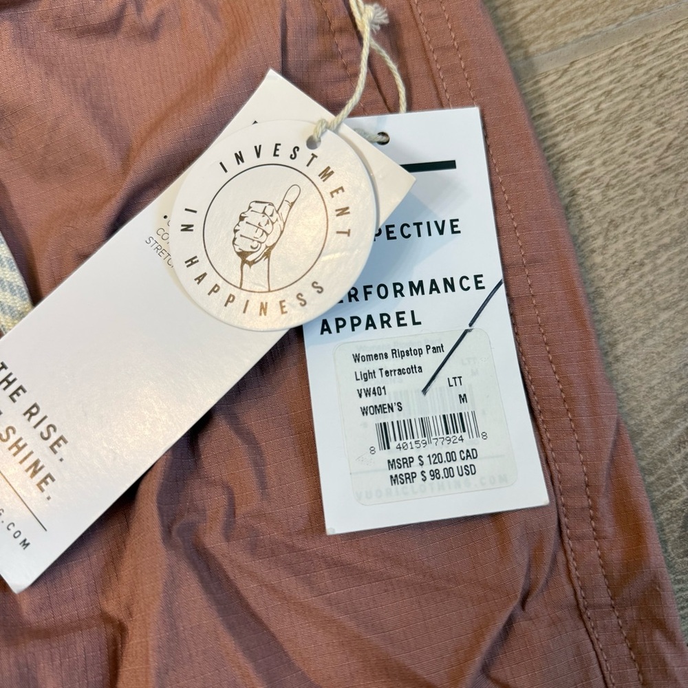 NWT Women's Vuori Ripstop Pants Light Terracotta Size M - Picture 3 of 7